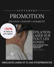 Charger l'image dans la galerie, PROMO SEPTEMBRE -20% sur les épilations laser sur tout les zones